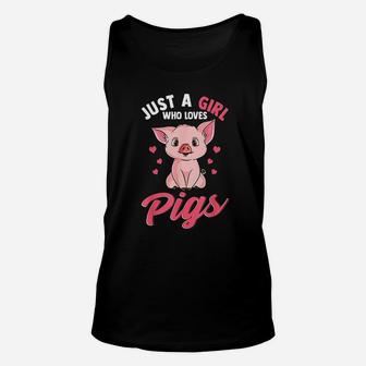 Just A Girl Who Loves Pigs Hog Lover Cute Farmer Unisex Tank Top - Seseable