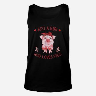 Just A Girl Who Loves Pigs Pig Lover Gifts Unisex Tank Top - Seseable