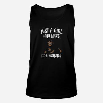 Just A Girl Who Loves Rottweilers Dog Unisex Tank Top - Seseable