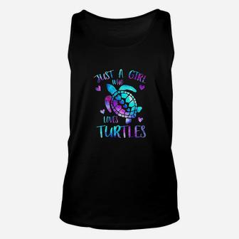 Just A Girl Who Loves Turtles Galaxy Space Unisex Tank Top - Seseable