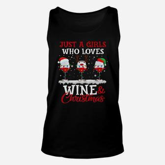 Just A Girl Who Loves Wine And Christmas Wine Lover Unisex Tank Top - Seseable