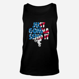 Just Gonna Send It American Flag Motocross Unisex Tank Top | Seseable CA