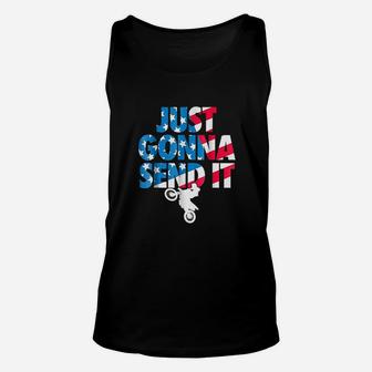 Just Gonna Send It American Flag Motocross Unisex Tank Top | Seseable CA