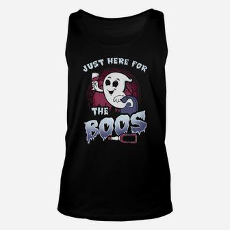 Just Here For The Boos Halloween Wine Ghos Wife Mom Unisex Tank Top - Seseable