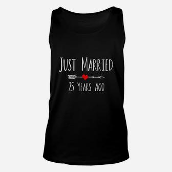 Just Married 25 Years Ago 26th Wedding Anniversary Gift Unisex Tank Top - Seseable
