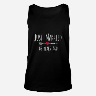 Just Married 65 Years Ago 65th Wedding Anniversary Gift Unisex Tank Top - Seseable