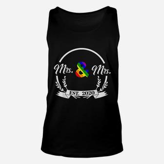 Just Married Wedding Mrs And Mrs Est 2020 Unisex Tank Top - Seseable