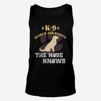 K9 Search And Rescue Golden Retriever Dog Unisex Tank Top - Seseable