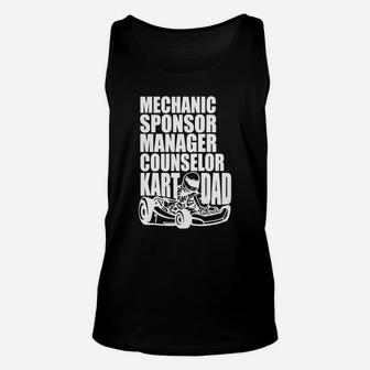 Karting Dad Shirt | Mechanic Sponsor Manager Counselor Kart Unisex Tank Top - Seseable