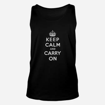 Keep Calm And Carry On Vintage Poster Print Retro Unisex Tank Top - Seseable