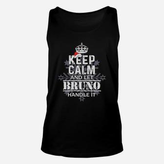 Keep Calm And Let Bruno Handle It Christmas Name Shirt Unisex Tank Top - Seseable