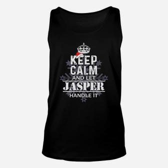 Keep Calm And Let Jasper Handle It Christmas Name Shirt Unisex Tank Top - Seseable