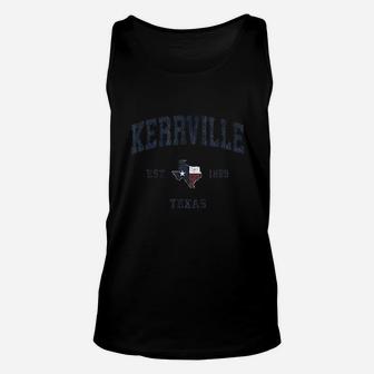 Kerrville Texas Tx Vintage State Flag Sports Navy Unisex Tank Top - Seseable