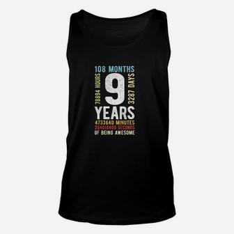 Kids 9th Birthday 9 Years Old Vintage Retro 108 Months Unisex Tank Top - Seseable