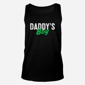 Kids Daddys Boy Green Text Kids Fathers Day Unisex Tank Top - Seseable