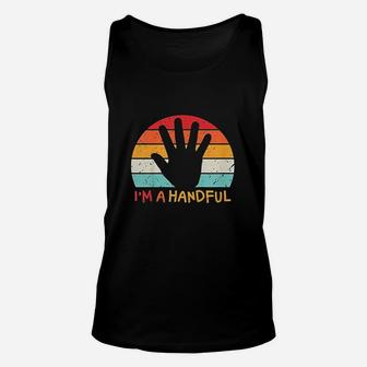 Kids Im A Handful Five Year Old Vintage 5th Birthday Unisex Tank Top - Seseable