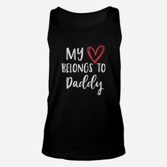 Kids My Heart Belongs To Daddy Kids Fathers Day Premium Unisex Tank Top - Seseable