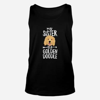 Kids My Sister Is A Goldendoodle Shirt Boy Girl Dog Family Unisex Tank Top - Seseable