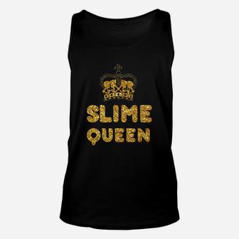 Kids Slime Tshirts, Slime Queen T Shirt, Gold Glitter Print Unisex Tank Top - Seseable