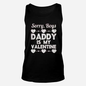 Kids Sorry Boys Daddy Is My Valentine Baby Girl Toddler Daughter Unisex Tank Top - Seseable