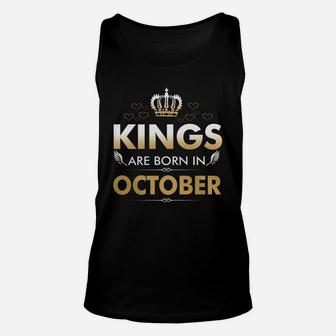 Kings Are Born In October T-shirts Unisex Tank Top - Seseable