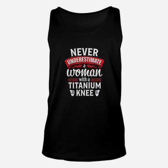 Knee Replacement Funny Woman Surgery Recovery Gift Unisex Tank Top - Seseable