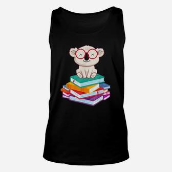 Koala Bear Reading Books Bookworm Gift Unisex Tank Top - Seseable