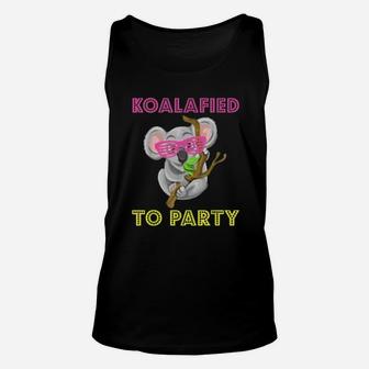 Koalafied To Party Koala Bear Funny Animal Pun Unisex Tank Top - Seseable