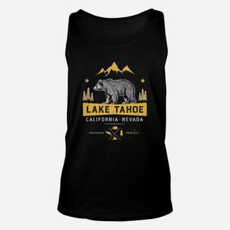 Lake Tahoe California Nevada Vintage Bear Unisex Tank Top - Seseable