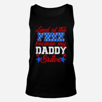 Land Of The Free Because My Daddy Is Brave Unisex Tank Top - Seseable