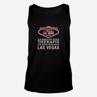 Las Vegas Therapie Spruch Schwarzes Unisex TankTop, Humorvolles Design für Reisende - Seseable