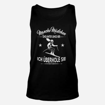 Laufshirt für Damen mit Spruch 'Mädchen überholen Jungs', Motivations-Tee Unisex TankTop - Seseable