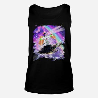 Lazer Rave Space Cat Riding Turtle With Hotdog 2 Unisex Tank Top - Seseable