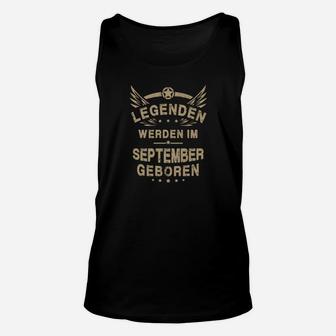 Legenden Geboren im September Unisex TankTop, Flügel Design Schwarz - Seseable