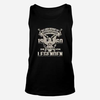 Legenden Geburtsjahr 1957 Schwarzes Herren-Unisex TankTop mit Aufdruck - Seseable