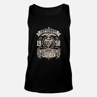 Legenden Geburtstag September 1958 Unisex TankTop, Personalisiertes Design - Seseable