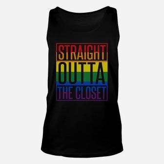 Lesbian Shirts - Gay Shirt - Straight Outta The Closet Unisex Tank Top - Seseable