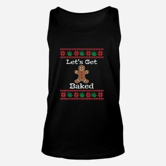 Let's Get Baked Gingerbread Man Cookie Christmas Unisex Tank Top - Seseable