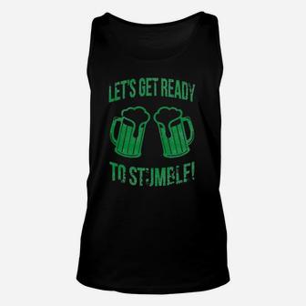 Lets Get Ready To Stumble Funny St Saint Patricks Day Unisex Tank Top - Seseable