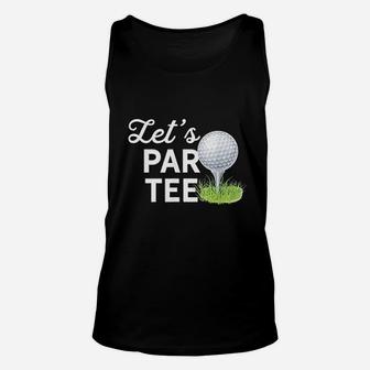 Let's Par Tee Golf Ball With Tee Pin Funny Golf Club Unisex Tank Top - Seseable