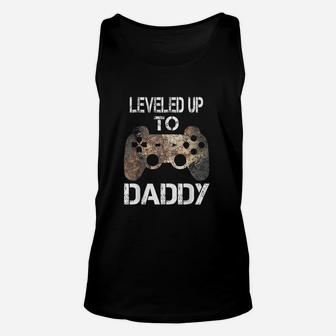 Leveled Up To Daddy New First Time Promoted To Father Gamer Unisex Tank Top - Seseable