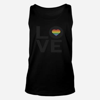 Lgbt Rainbow Love T-shirt Gay Lesbian Inspired Rainbow Heart Lgbt Pride Lgbt Unisex Tank Top - Seseable