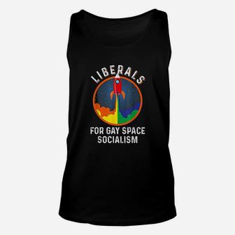 Liberals For Gay Space Socialism Lgbtq Rainbow Pride Unisex Tank Top - Seseable