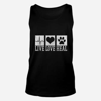 Live Love Heal Veterinary Technician Dog Rescue Unisex Tank Top - Seseable