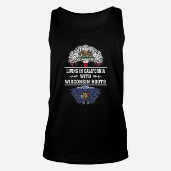 Living In California With Wisconsin Roots Unisex Tank Top - Seseable