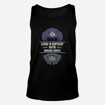 Living In Kentucky With Oregon Roots Unisex Tank Top | Seseable UK