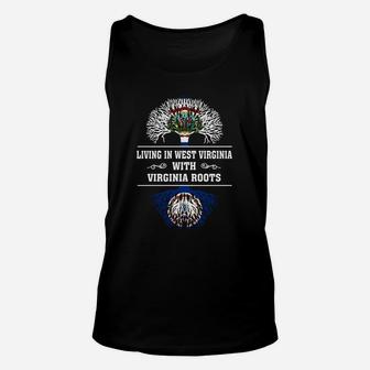 Living In West Virginia With Virginia Roots Unisex Tank Top - Seseable