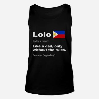 Lolo Filipino Grandpa Definition Funny Fathers Day Unisex Tank Top - Seseable