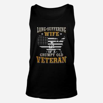 Long Suffering Wife Of A Grumpy Old Veteran Unisex Tank Top - Seseable