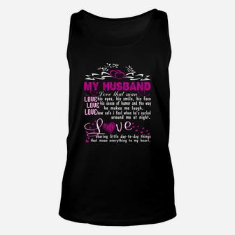 Love My Husband Gift Proud Couple Husband And Wife Love My Husband Unisex Tank Top - Seseable
